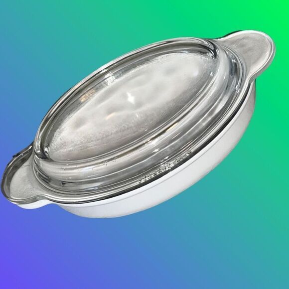 Vintage Corning Ware Grab It White Oval Casserole P-14-B w/Pyrex Lid P-14-C - Picture 1 of 4